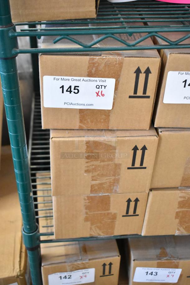 6 Ecolab Nexa Classic Touch Free Hand Hygiene Dispensers, brand new in box, item number 145, quantity 6.