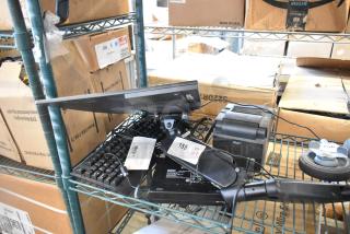 Lot includes Element EM2FPAB24B monitor, Star TSP100III receipt printer, keyboard, and Lenovo ThinkCentre 11DN desktop.