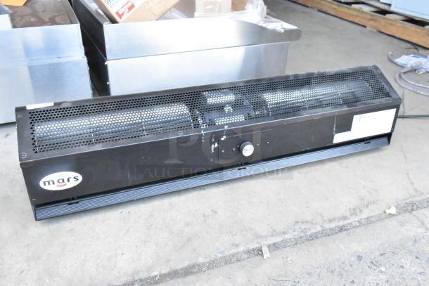 Mars LPV236-1UA-OB air curtain, low profile, 115V, 1 phase, black, branded with Mars logo, appears in good condition.