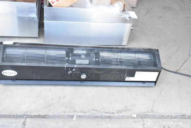 Mars LPV236-1UA-OB Air Curtain, low profile, black finish, 115V, 1 phase, visible Mars branding, minor wear.
