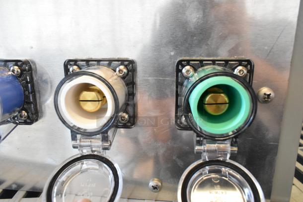 Power Assemblies gray metal box with 120/208V, 3-phase connections. Features secure covers and clear markings.