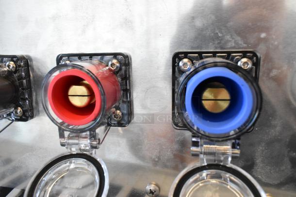 Power Assemblies gray metal box panel showing red and blue phase connectors for 120/208V, 3-phase setup.