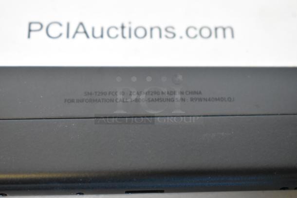 5 tablets including Samsung model SM-T290, made in China; serial number R9WN40M0LQJ, visible on the back.