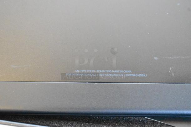 Five tablets including a Samsung SM-T290, marked with FCC ID ZCASMT290, made in China. Auction includes five items.