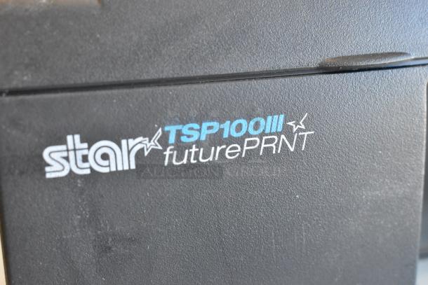 Star TSP100III Receipt Printer, black, with "futurePRNT" branding, good condition, slight surface wear visible.