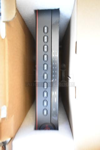 Brand new NVR502A-16/16P-4KS2E Network Video Recorder in box with protective padding, unmarked and pristine condition.
