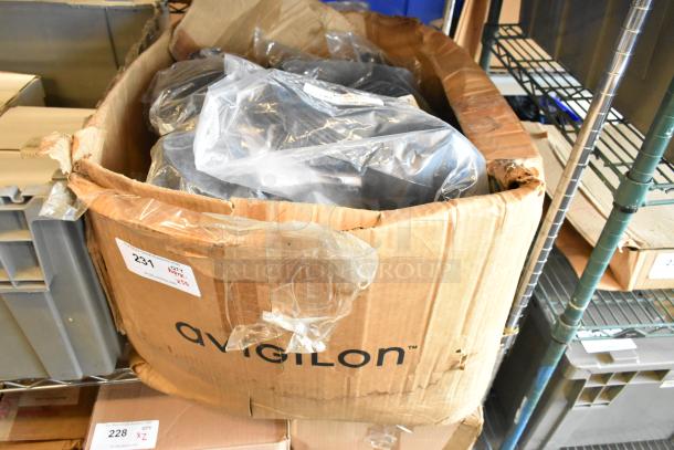 Cardboard box labeled "Avigilon" containing 30 new Mobile Mark LTM702-3C3C3J3J3J3J2C-BLK-180 wires, sealed in plastic.