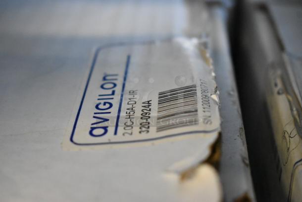 Brand new Avigilon 2.0C-H5A-D1-IR camera box, showing model number and barcode, indicating unused condition.