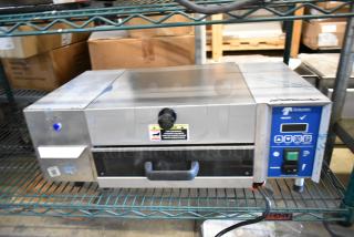 Antunes stainless steel commercial countertop steamer, with digital controls and safety labels, in used condition.