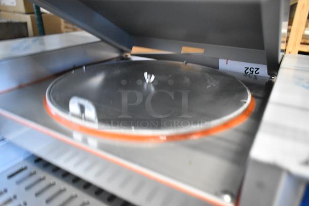 Antunes stainless steel commercial countertop steamer, featuring a round steaming plate and visible model label "252".