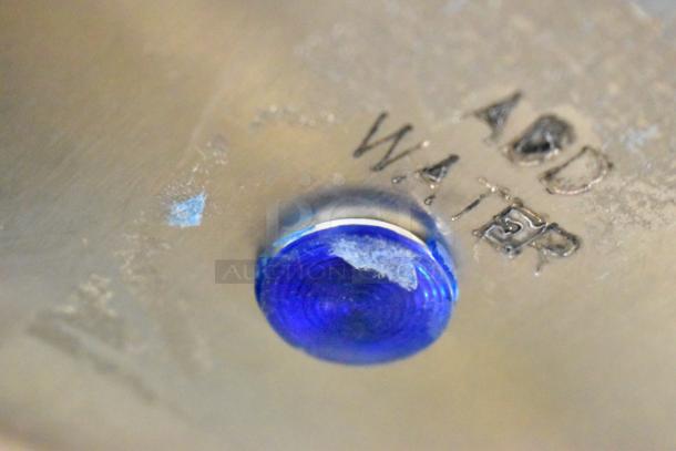 Antunes stainless steel commercial countertop steamer detail with "ADD WATER" label and blue indicator light.
