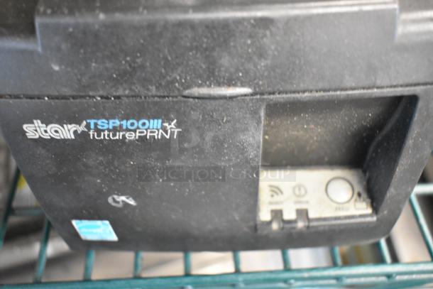 Star TSP100III Receipt Printer, 100-240V, 1 Phase, minor surface wear, front control panel visible.