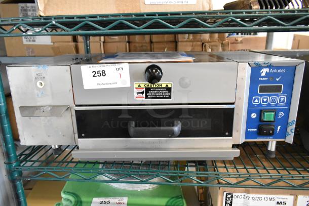 Antunes stainless steel commercial countertop steamer, features digital controls, caution label, used condition.