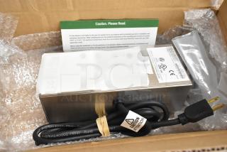 BRAND NEW Fast Z080120HFC Digital Timer in box, with caution label, power cord, and packaging materials visible.