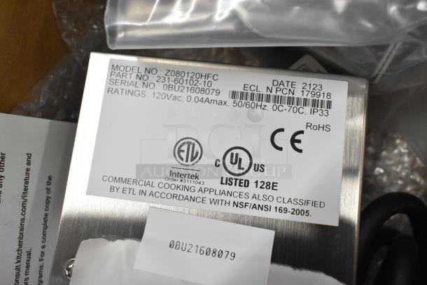 Brand new Fast Z080120HFC Digital Timer in box, serial number 0BU21608079, ETL listed, model details visible on label.