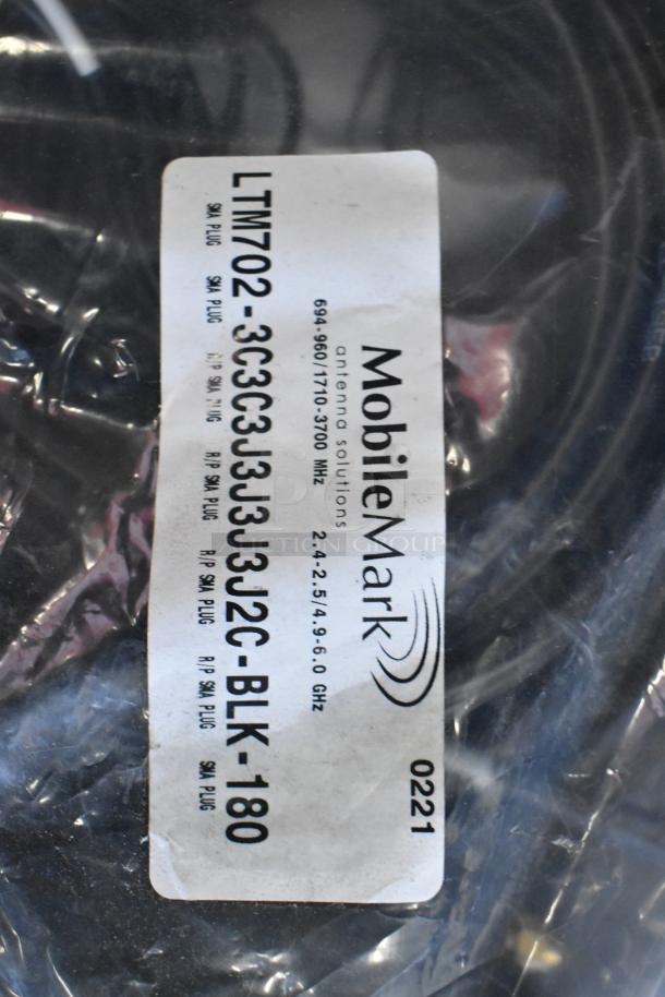 20 brand new Mobile Mark LTM702-3C3C3J3J3J3J2C-BLK-180 wires, R/P SMA plug, 694-960/1710-3700 MHz.