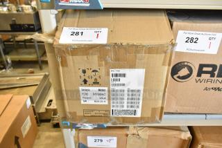 Brand new Verizon M5262 T41S IP Desk Phone in original box, SKU T41S, Qty 5, with labels and barcodes visible.