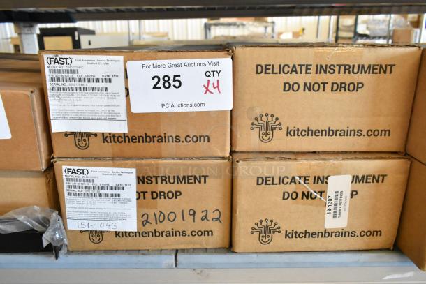 Four new Fast Z040120HFC timers in boxes, labeled as delicate instruments, auction item 285, quantity x4.