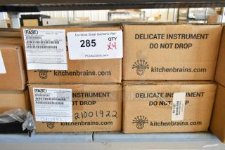 Four new Fast Z040120HFC timers in boxes, labeled as delicate instruments, auction item 285, quantity x4.