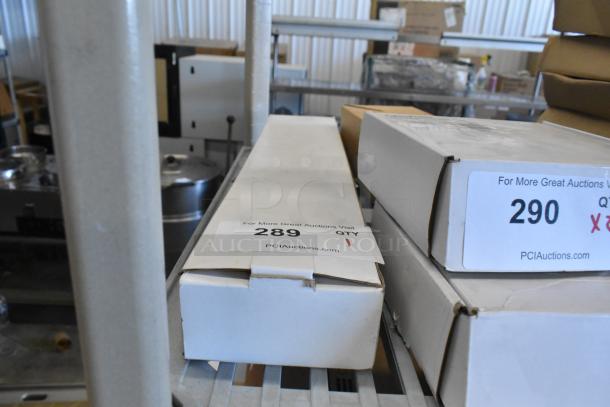 Brand new Tripp Lite N252-024 Cat6 24-port patch panel in original box, showing item label with auction details.