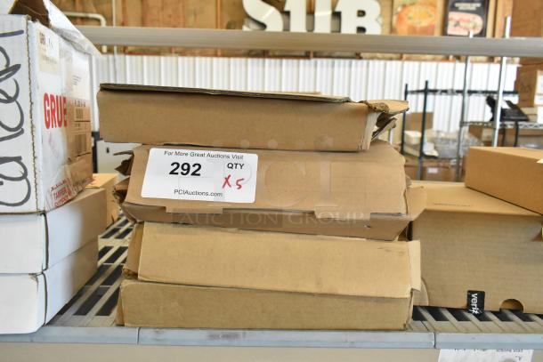 Five brand new StarTech 1U Cantilever Shelves in boxes, auction lot label "292, QTY x5".
