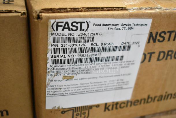 Brand new Fast Z040120HFC Timer in original box. Label shows model number, serial 0BR21708017, RoHS compliant.