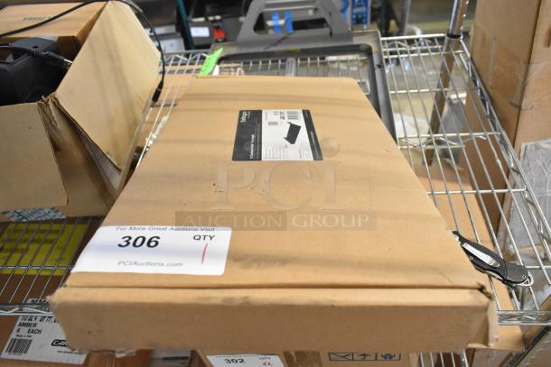 Brand new StarTech 1U Cantilever Shelf in box. Packaging intact with label detailing model and specifications.