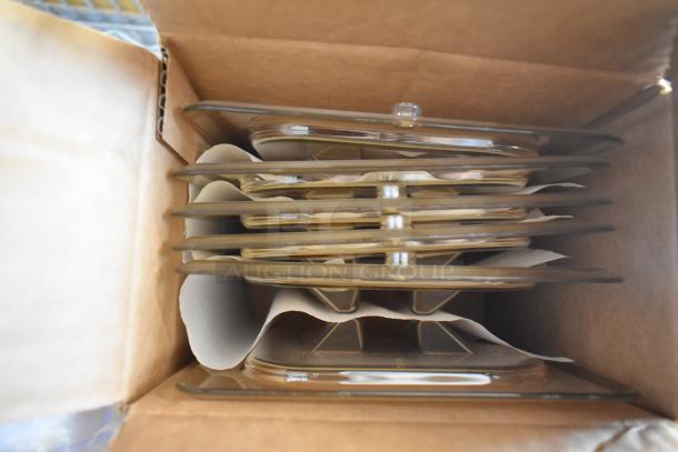14 brand new poly drop-in bins in a box, stacked neatly, perfect condition. From auction, 14 items per bid.