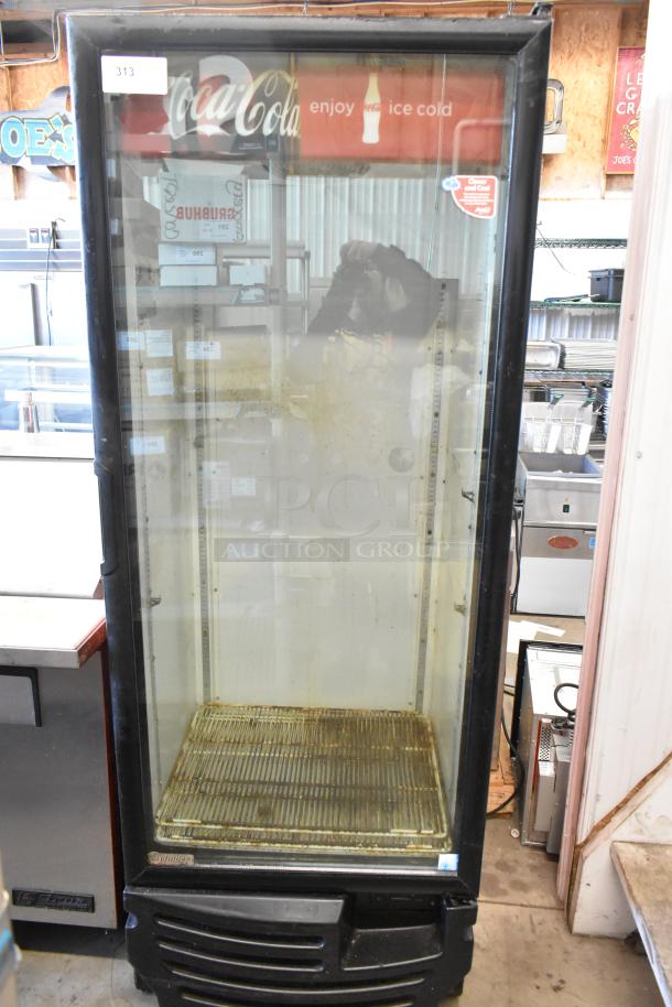 Imbera G319 commercial cooler, single door, 115V, 1 phase; visible wear and Coke branding at the top.