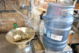 6 Various Items Including San Jamar Ice Bucket, Ricer, Mandolin Slicer, Whipped Cream Dispensers. 6 Times Your Bid! - Item #1208005