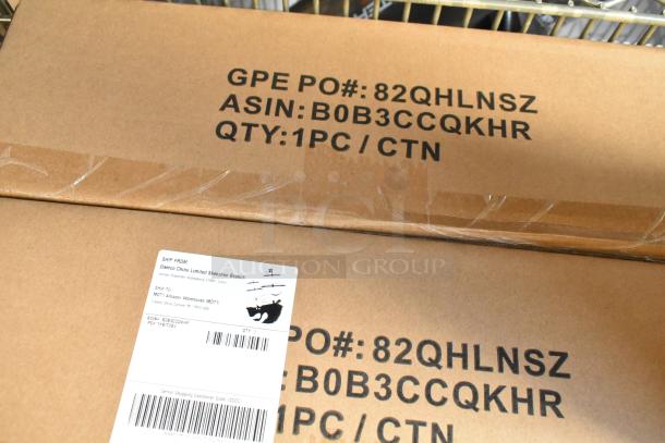 Box of wire shelf set, model B0B3CCQKHR, new condition, labeled with ASIN, shipped from Shenzhen, 1 piece per carton.