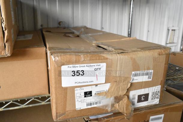 Brand new box labeled G3355-LYBJJBD830IN19UKVV0, sealed with tape, label shows auction item number 353.