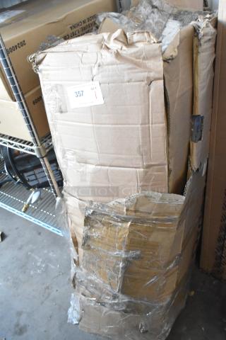 BRAND NEW! Unit with commercial casters in damaged cardboard box, shows shipping wear. Label indicates item quantity: 1.
