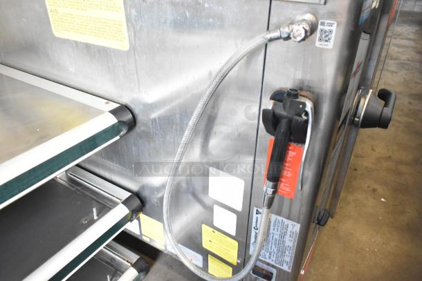 Convotherm OGB-6.20 stainless steel combi convection oven, natural gas, 68,200 BTU, visible hose and control handle.