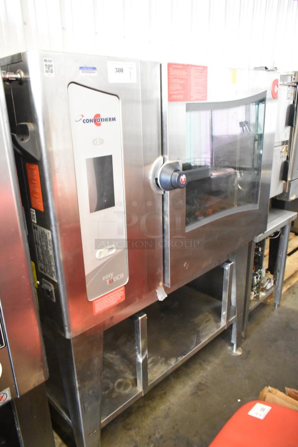 Convotherm OGB-6.20 stainless steel commercial gas combi oven, 68,200 BTU, on stand. EasyTouch controls visible.