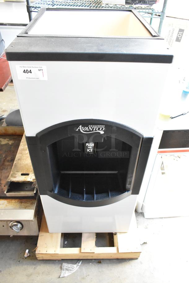 Brand new Avantco 194HBN12022 hotel ice dispenser, 22" wide, 120 lb. capacity, 115V, 1 phase, with scratch and dent.