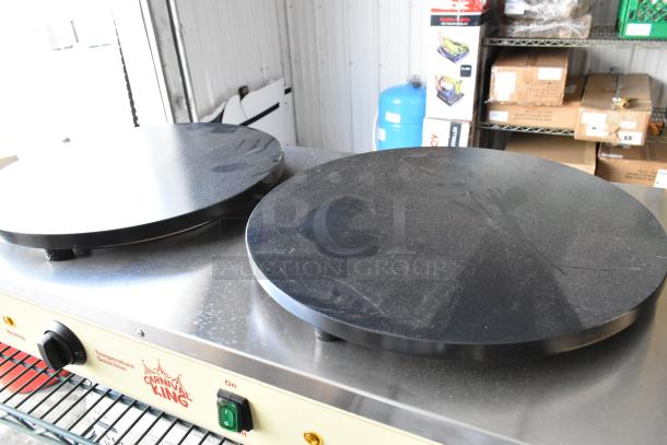 Carnival King 382TCM16DBL 16" Dual Crepe Maker, non-stick, brand new, minor cosmetic defects, 208/240V, 1 phase.