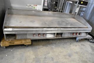Lang Star 172T stainless steel countertop flat top griddle, electric-powered, 208-240V, worn condition, visible controls.