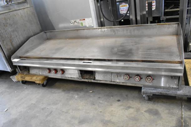 Lang Star 172T stainless steel commercial griddle. Electric, flat top, 208-240V, 1/3 phase, used condition.
