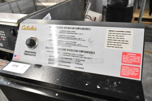 Pro Smoker N Roaster PK50PP, commercial electric smoker, 120V, 1 Phase, control panel with operation guidelines, clean condition.