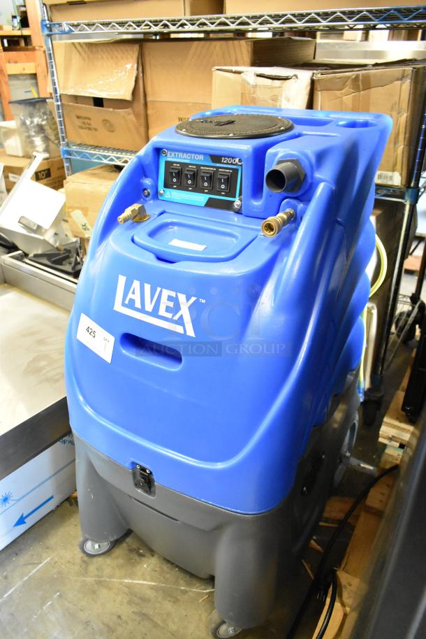BRAND NEW Lavex Cold Water Hard Surface Extractor, 1200 PSI, 12 gal, with 25' hoses and 12" stainless steel wand, scratch and dent.