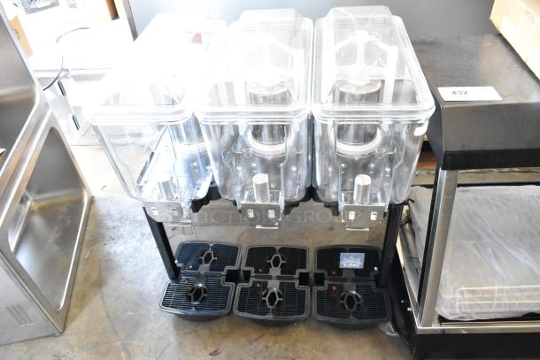 Carnival King COLDREAM 3M 2024 Triple 3-Gallon Refrigerated Beverage Dispenser, 115V, 1 Phase, new with scratch, visible label.