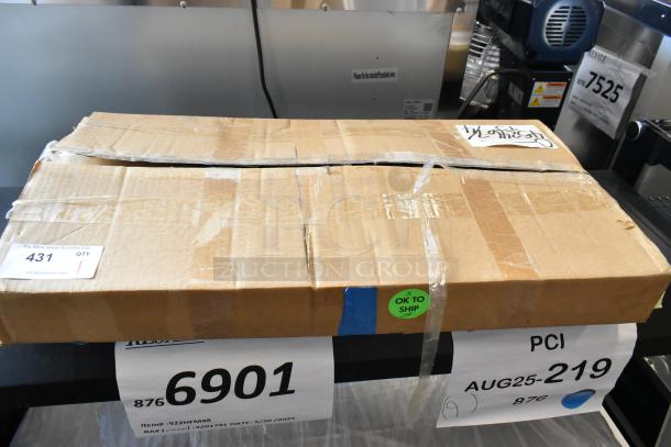 Brand new Chavito Candy Rack in original packaging with visible scratches and dents. Box labeled "OK TO SHIP."