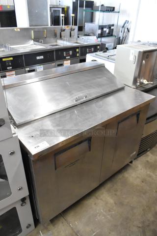 True TSSU-48-12 Stainless Steel Commercial Sandwich Salad Prep Table Bain Marie Mega Top on Commercial Casters. 115 Volts, 1 Phase. - Item #1208154