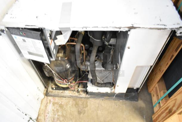 Scotsman C1030MA-32B Prodigy ice head, stainless steel, commercial grade, 208/230V, 1 phase, interior view, signs of wear.