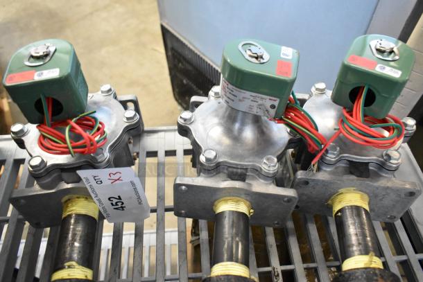 3 new Asco 323632 Rebuild Kits displayed, each with green actuator and red wires. Tag indicates quantity of 3.