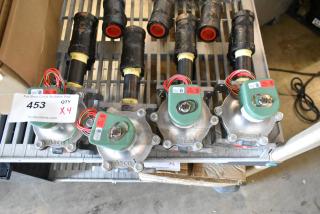 4 brand new Asco 323632 rebuild kits with wiring, silver metallic finish. Includes auction label marked "453 QTY x4".