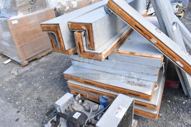 Kolpak Walk-In Box with Copeland RST55C1E-CAA-901 Compressor and TPLP106MAS1BR6 Evaporator, shown disassembled.