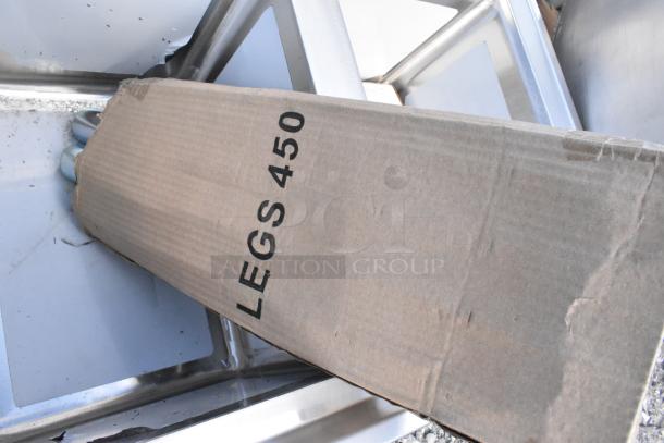 BRAND NEW SCRATCH AND DENT Steelton 522BS3T38 3 Bowl 18 Gauge Underbar Sink, 38"x18.75", visible packaging marked "LEGS 450".