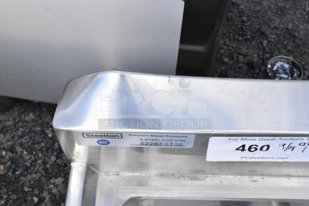 BRAND NEW Steelton 522BS3T38 scratch and dent 3-bowl underbar sink, 38"x18 3/4", 18 gauge stainless steel, NSF certified.
